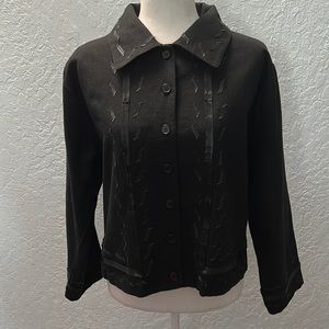 Silver Stream Black Embroidered Jacket
